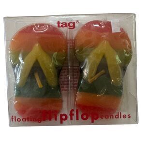 TAG Set of 2 Floating Candles Flip-flop Sandals Rainbow - Vintage